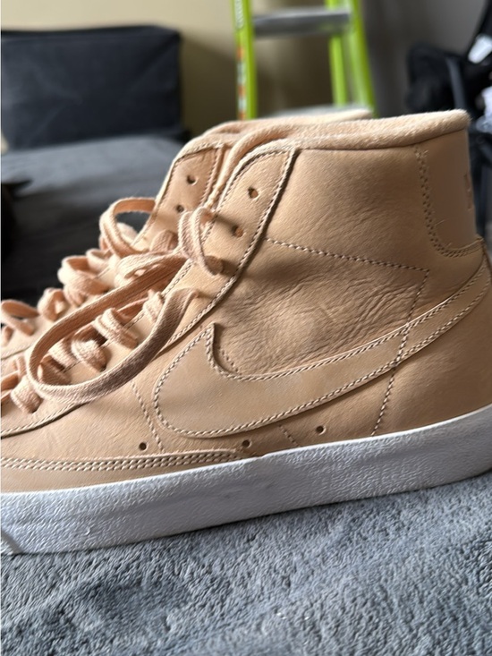 Nike Shoes - Nike High-Top Leather Sneakers in Peach and White
